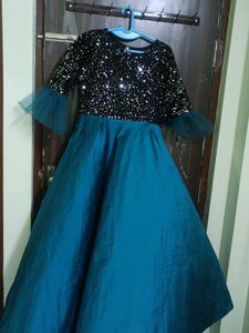 New Trendy Party Wear Velvet Frills Anarkali Gown