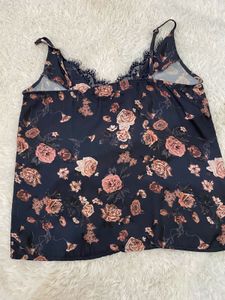 Floral Lace Trim Cami Top