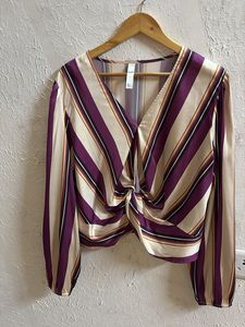 Striped Knot-Front Top