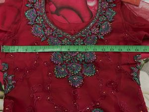 Red Embroidered Kurta Set