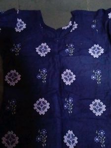 Navy Blue Printed Kurti Set