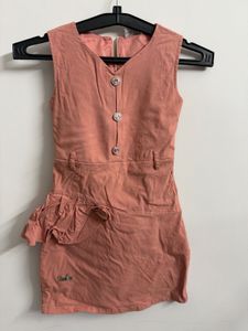 Cute Peach Girls' Dress