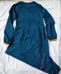 Teal Embroidered Kurta Set