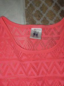 Coral Lace Top