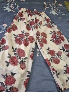 Floral Print Wide Leg Pants
