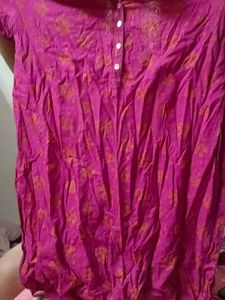 Pink Floral Print Kurta