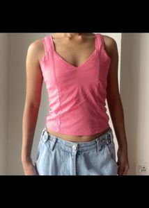 Pink Cute Crop Top