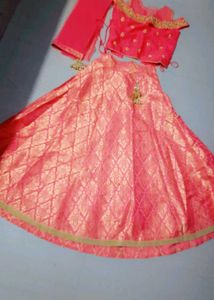Orange Embroidered Lehenga Choli Set