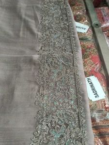 Elegant Grey Embellished Saree