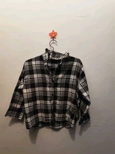 Classic Black and White Plaid Flannel Shirt