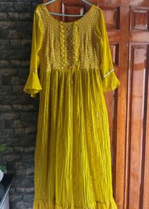 Elegant Yellow Embroidered Suit