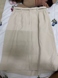 Beige Belted Skirt