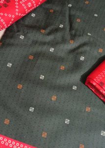 Bandhini Black Dress Material, Suit