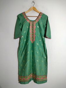 Green Embroidered Kurti