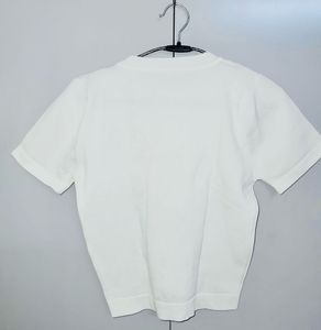 Chic White Half Sleeve T-Shirt for Women