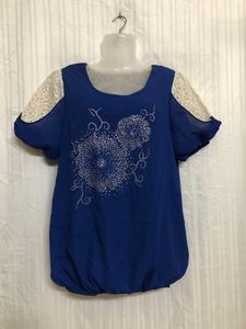 Blue Short Sleeve Top