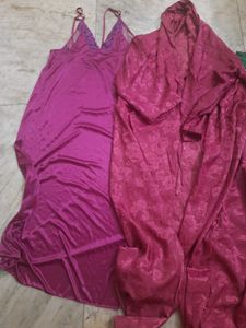 Satin Nighty with Night Gown