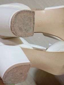 Cindrella Princess White Block Heels