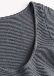 Gray Knit Bodycon Dress