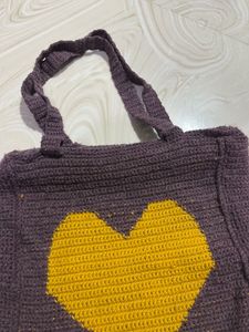 Crochet Heart Tote Bag 🧶