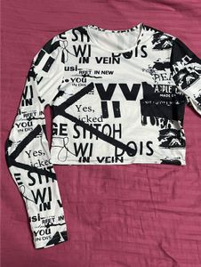 Graphic Print Long Sleeve Top