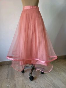 Pink Net Ethnic Skirt Length 40 Inches