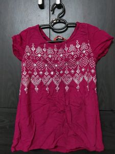 Dark Pink Ethnic Top
