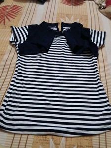 Striped Dress with Cropped Jacket