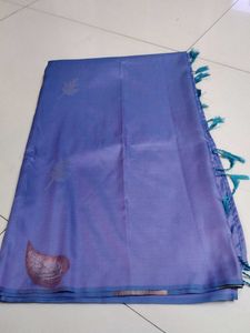 Elegant violet soft silk Saree