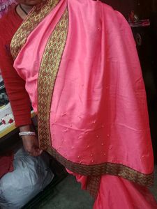 Peach Women&#39;s Saree