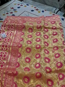 Pink Banarasi Dress Material