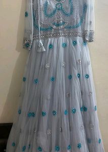 New Pretty Blue Grey Gown For Functions