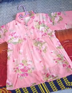Pink Floral Sheer Top