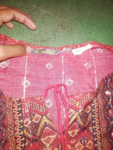 Red Printed Kurta