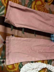 Pink low rise Flare Leg trousers