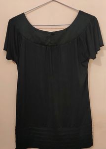 Black Top Satin Like Cloth