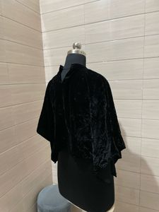 Zara Elegant Black Velvet Blouse