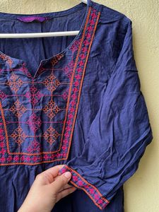 Beautiful 😍 Embroidered Blue Kurta 🤍