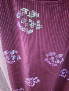 Inddus Burgundy Printed Kurta