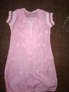 Pink Embroidered Kurti