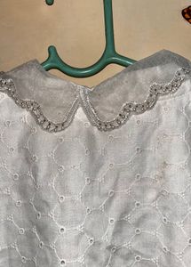 Korean Beaded Neck Top