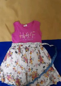 Floral pink frock (3-6yrs)