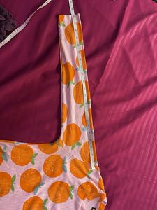 Orange Print Long Sleeve Top