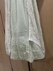 Sea Green Lucknowi Shrug And Inner