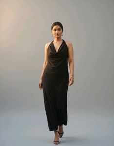 Elegant Black Halter Dress