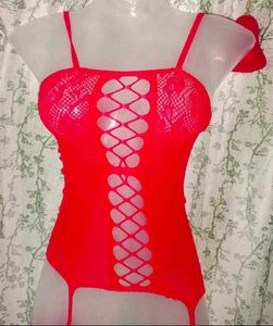 Red Babydoll  body Stocking
