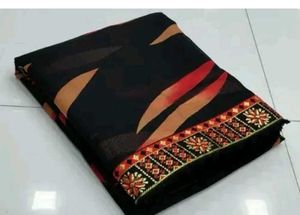 Red Black Georgette Saree