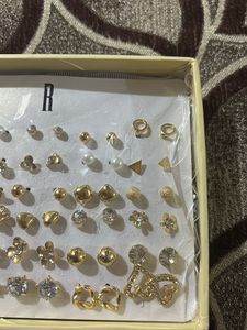 Stud Earring Set - Gold &amp; Crystal