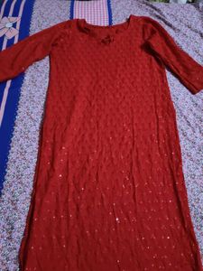 Red Embroidered Dress