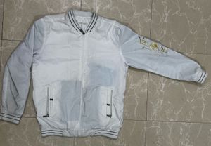 Stylish White Bomber Jacket